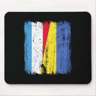 Luxembourg Ukraine Half Flag Luxembourgish Ukraini Mouse Mat
