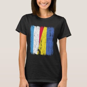 Luxembourg Ukraine Half Flag Luxembourgish Ukraini T-Shirt