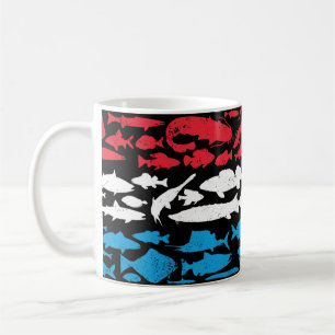 Luxembourgian Flag Made of Fish – Fishing Design Coffee Mug