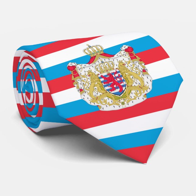 Luxembourgish Flag & Coat of Arms, Luxembourg Tie (Rolled)