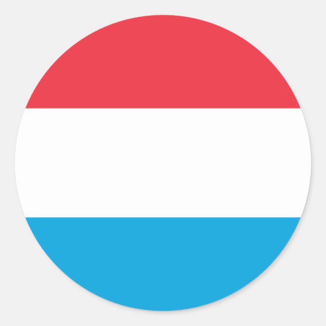Luxembourgish Flag, Flag of Luxembourg Classic Round Sticker (Front)