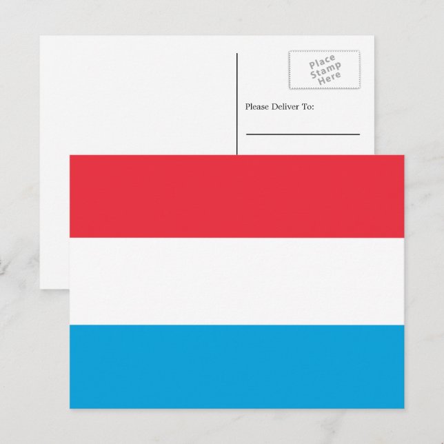 Luxembourgish Flag, Flag of Luxembourg Postcard (Front/Back)