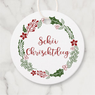 Luxembourgish Merry Christmas, Custom Favour Tags