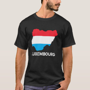 Luxembourgish Roots Letzebuerg Luxembourg Flag Map T-Shirt