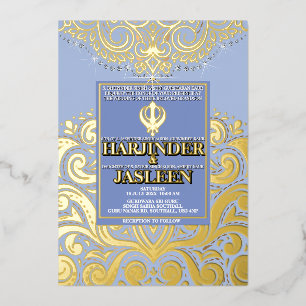 LuxGlitter Blue Gold Sikh Anand Karaj Wedding