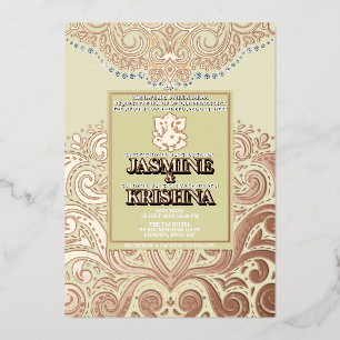LuxGlitter Ivory PinkGold Ganesha Hindu Wedding
