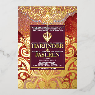 LuxGlitter Maroon Red Sikh Anand Karaj Wedding