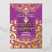 LuxGlitter Purple Gold Sikh Anand Karaj Wedding