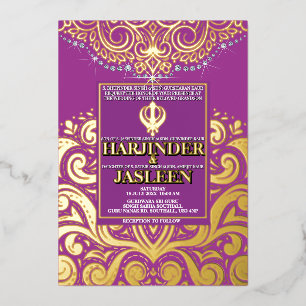 LuxGlitter Purple Gold Sikh Anand Karaj Wedding