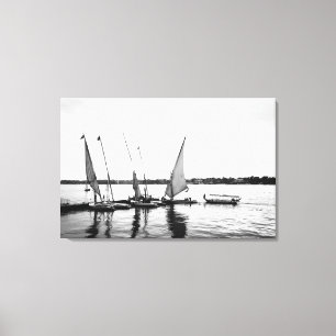 Luxor Egypt, Feluccas on the Nile 2 Canvas Print
