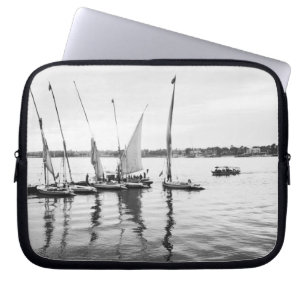 Luxor Egypt, Feluccas on the Nile Laptop Sleeve
