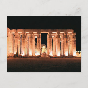 Luxor, Egypt, Luxor Temple Pillars Hall Monuments Postcard