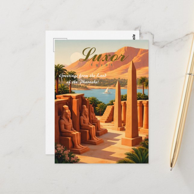 Luxor Egypt Postcard (Front/Back In Situ)