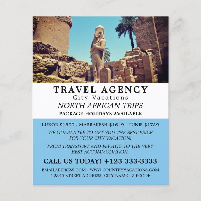 Luxor Temple, Egypt, Travel Agency Advertising Flyer (Front)