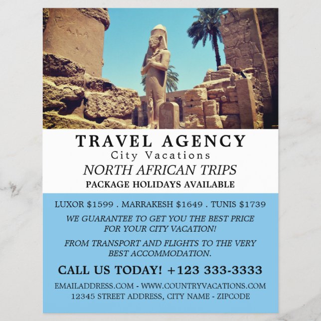 Luxor Temple, Egypt, Travel Agency Advertising Flyer (Front)