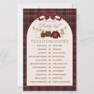 Luxsary Teddy Baby Shower Girl Plaid Game