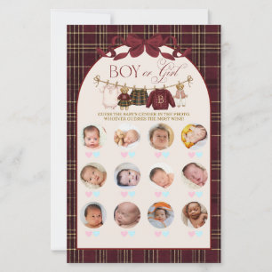 Luxsary Teddy Baby Shower Girl Plaid Game
