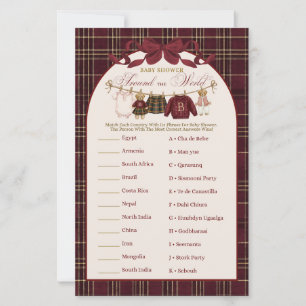 Luxsary Teddy Baby Shower Girl Plaid Game