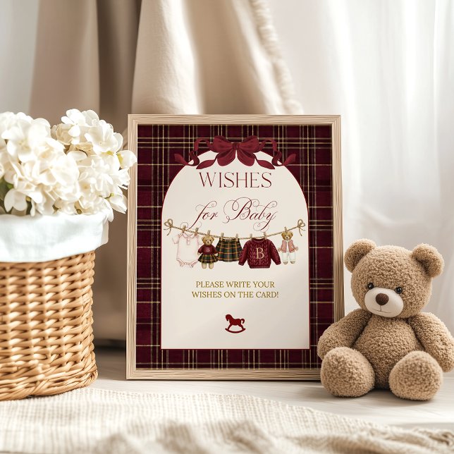 Luxsary Teddy Bear Baby Shower Girl Plaid Bow  Poster (Creator Uploaded)