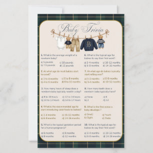 Luxsary Teddy Bear Plaid Baby Shower Game