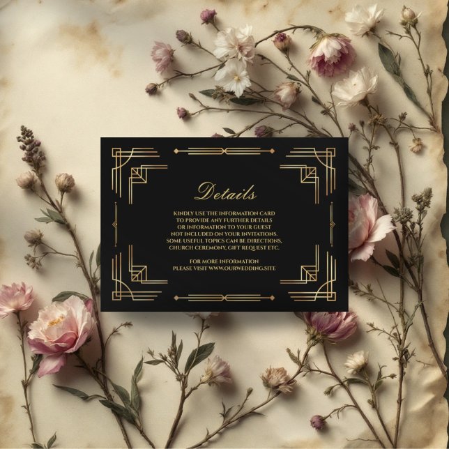 Luxu Art Deco wedding black enclosure card  (Creator Uploaded)