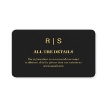 Luxuary Blac & Gold Wedding Enclosure Card