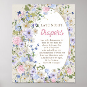Luxuriant wildflowers bouquet Late night diapers Poster