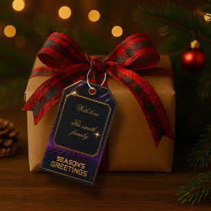 Luxurious 1980s Retro Christmas Gift Tag Interior
