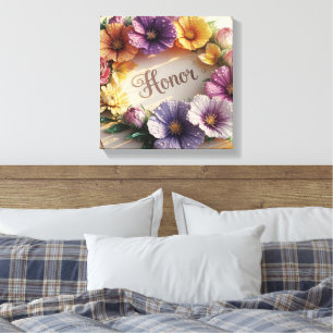Luxurious 3D Greeting Card with Floral Design Canvas Print