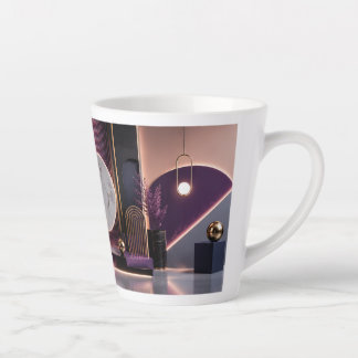 Luxurious Abstract Geometric Rich Purple and Gold Latte Mug