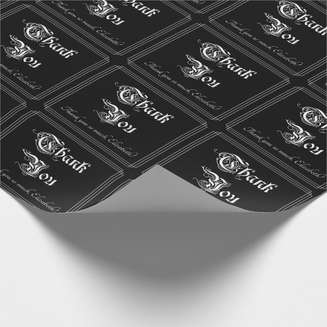 Luxurious and Opulent "Thank You" Wrapping Paper (Corner)