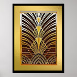 Luxurious Art Deco Poster<br><div class="desc">I have used this design on a clock in my store,  so I thought it would look good as a poster or print as well. I have framed it with gold and black. It would look fabulous on your wall,  especially if you like art deco.</div>