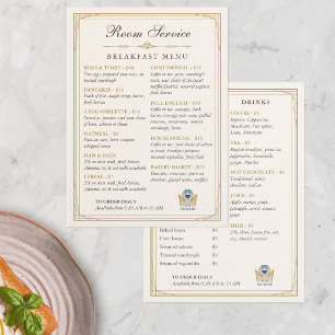 Luxurious Art Deco Room Service Breakfast Menu