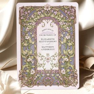 Luxurious Art Nouveau Floral Wedding Invitation