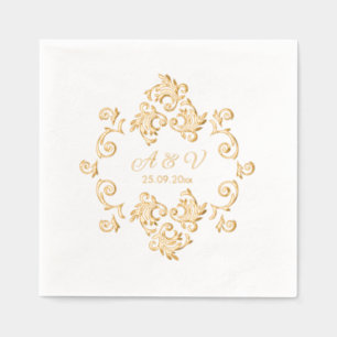 Luxurious Art Nouveau Monogram Foil Napkins