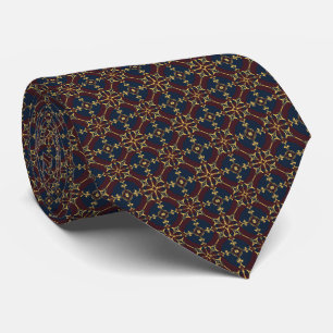 Luxurious Art Nouveau Pattern in Burgundy, Navy & Tie