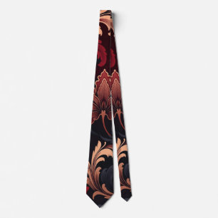 Luxurious Baroque Floral Swirl Pattern Design Tie