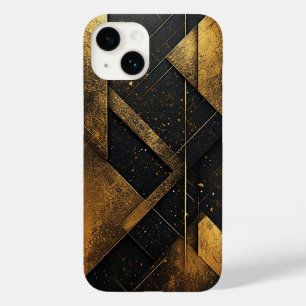 Luxurious Black and Gold Abstract Geometric Case-Mate iPhone 14 Case