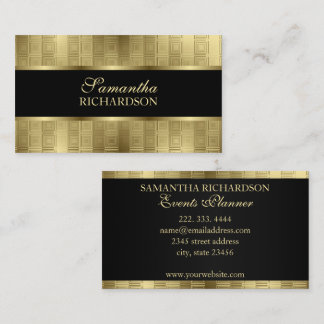 Luxurious Black And Gold Squares Professional Business Card