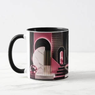 Luxurious Black and Pink Marble Geometric Design Mug