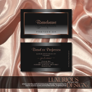 Luxurious Black and White Ombre Rose Gold Frame Business Card