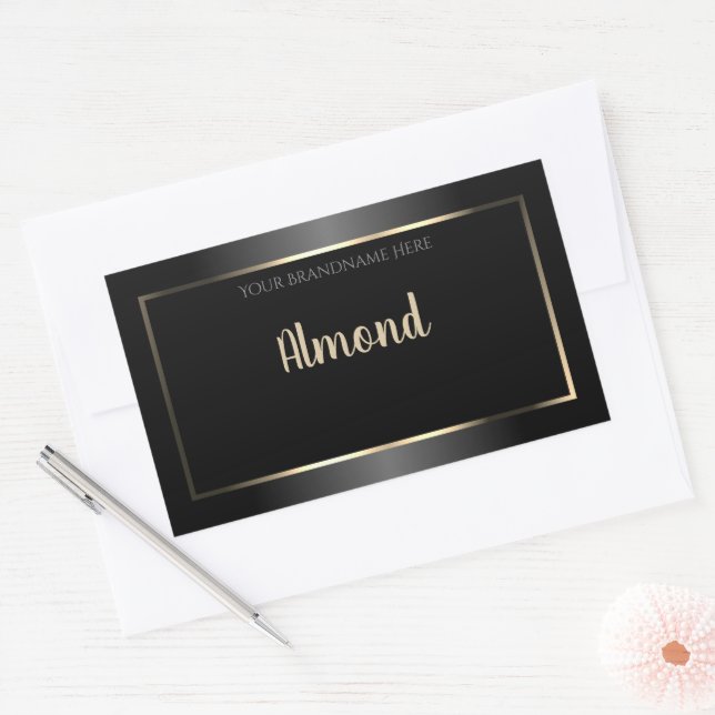 Luxurious Black and White Product Label Gold Frame (Envelope)