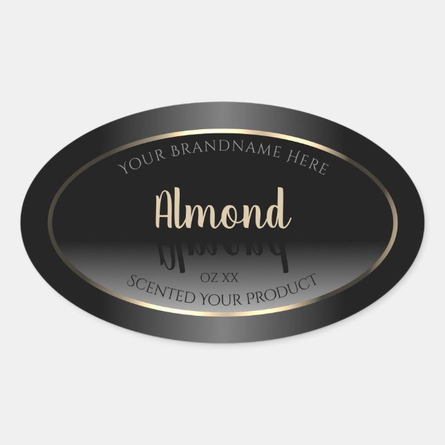 Luxurious Black and White Product Label Gold Frame (Front)