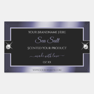 Luxurious Black Blue Shiny Brilliant Product Label