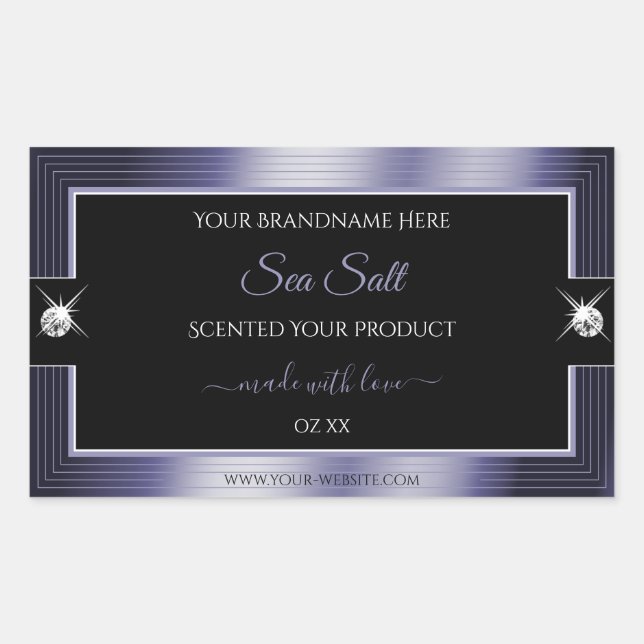Luxurious Black Blue Shiny Brilliant Product Label (Front)