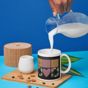 luxurious black gold agate marble wedding mug