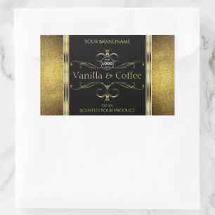 Luxurious Black Gold Borders Product Labels Logo