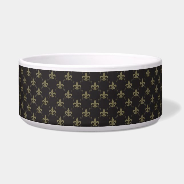 Luxurious Black Gold Fleur De Lis Pattern (Front)