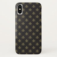 Luxurious Black Gold Fleur De Lis Pattern