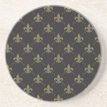 Luxurious Black Gold Fleur De Lis Pattern